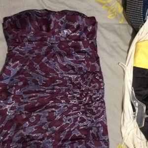 Purple and grey/blue metallic dress